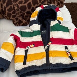 Colorful Striped Puffer Jacket